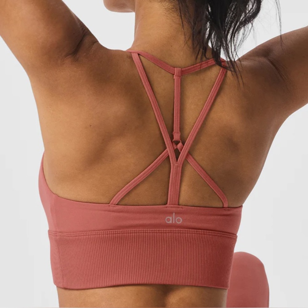 New *Alo Yoga Alosoft Lavish Sport Bra~ MEDIUM~ in soft terracota